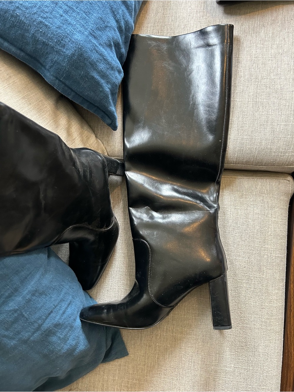 H&M square toe knee high boots